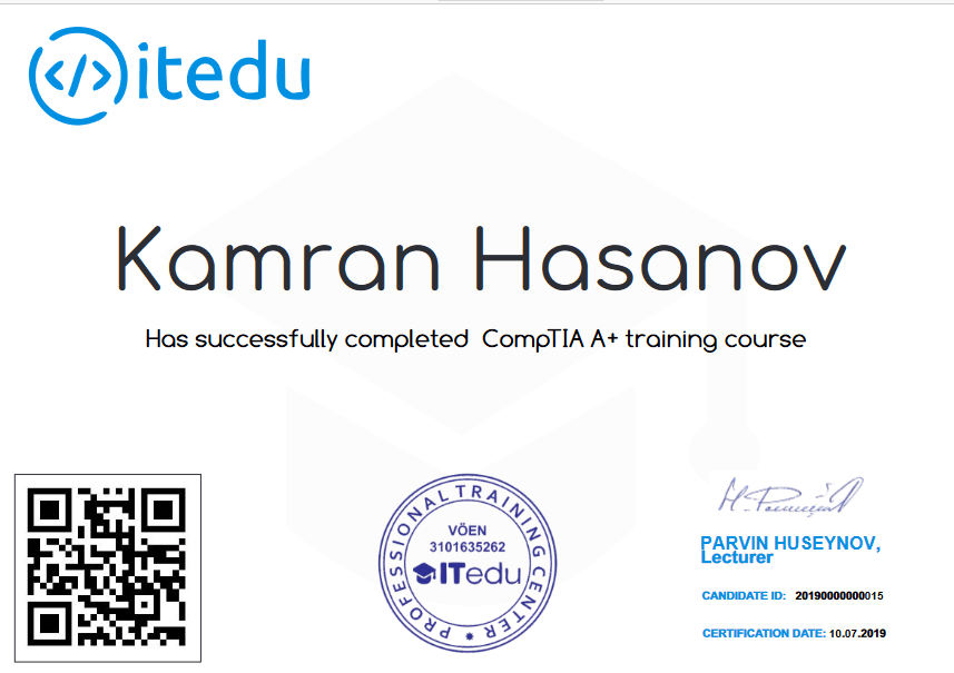 Certificate